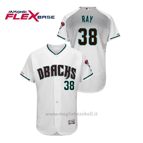 Maglia Baseball Uomo Arizona Diamondbacks Robbie Ray 150th Aniversario Patch Autentico Flex Base Bianco